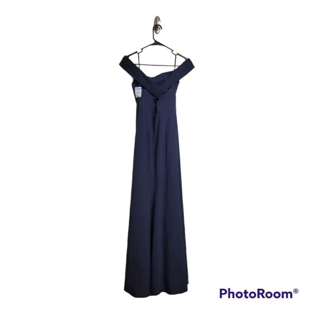 Dessy Collection Off the Shoulder Trumpet Skirt Gown - Picture 3 of 5